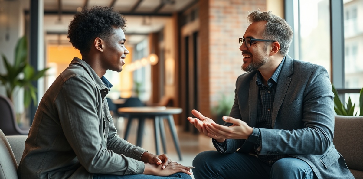 Mentor and youth having a real conversation