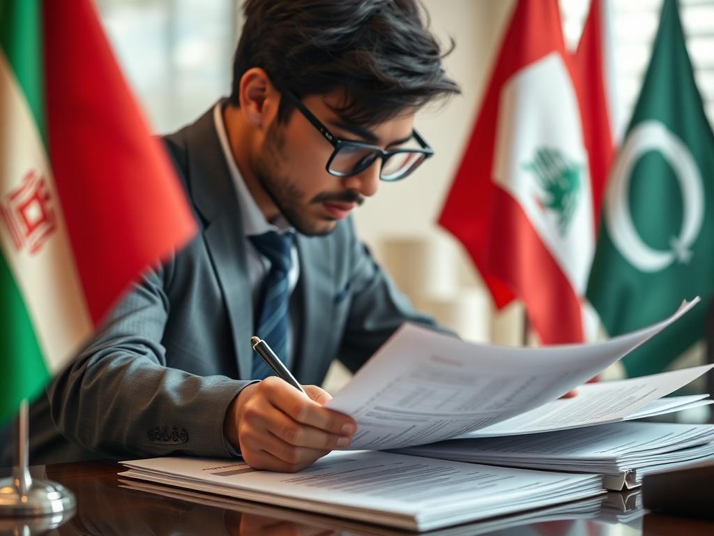 A focused close up of a recruitment consultant reviewing resumes