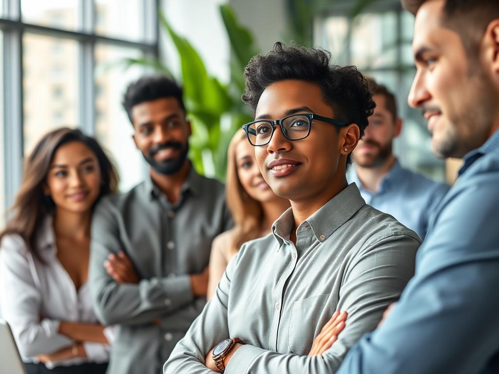 A realistic high resolution of a diverse group of professionals