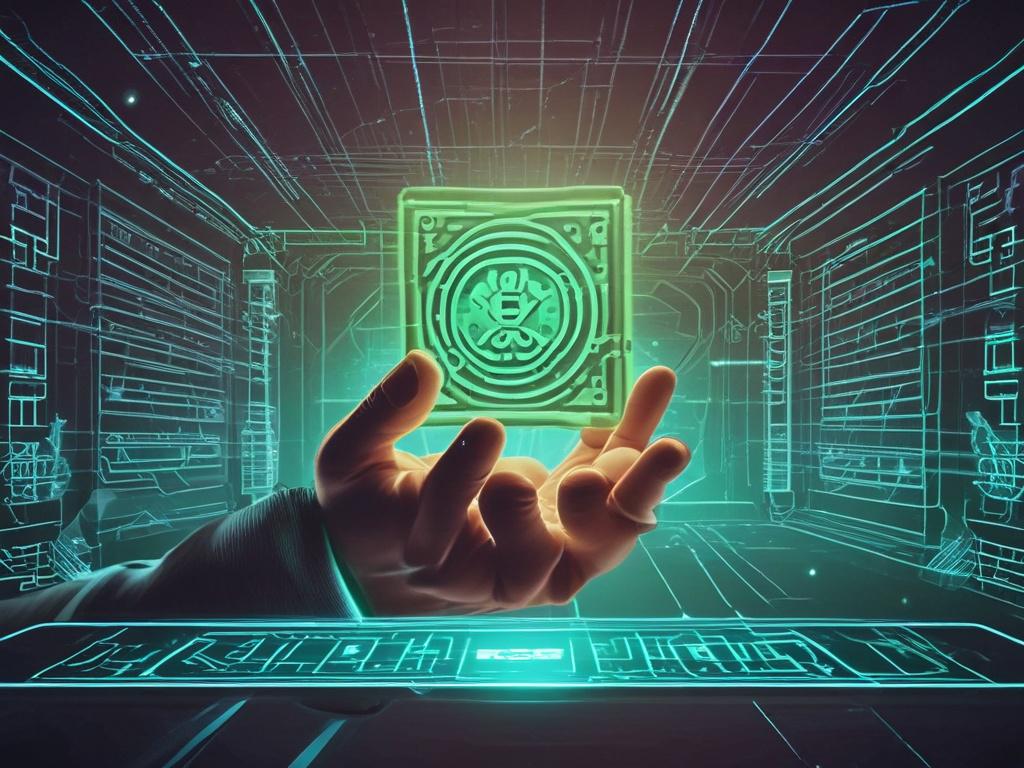 A high resolution of a professional holding a hardware cryptocurrency