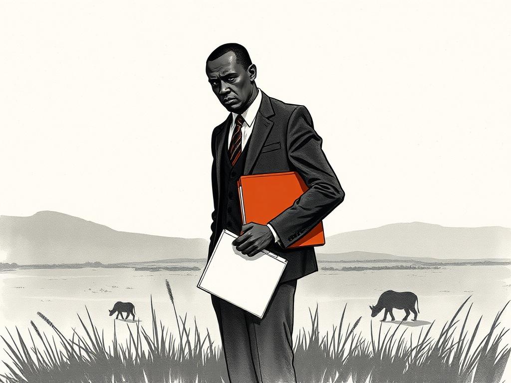 **Prompt for AI Image Generator:**

Create a high-quality, charcoal-style illustration that represents a blog post titled "African Commission on Human and Peoples’ Rights Press Release November 2025." 

**Composition:** The image should have a simple and clear focus on a single subject. 

**Subject Matter:** The central subject should be a serious and contemplative figure representing a human rights advocate or a member of the African Commission on Human and Peoples’ Rights. This figure should be depicted i