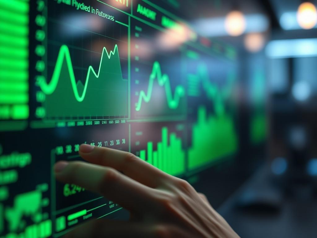 A hyper realistic close up shot of a futuristic digital