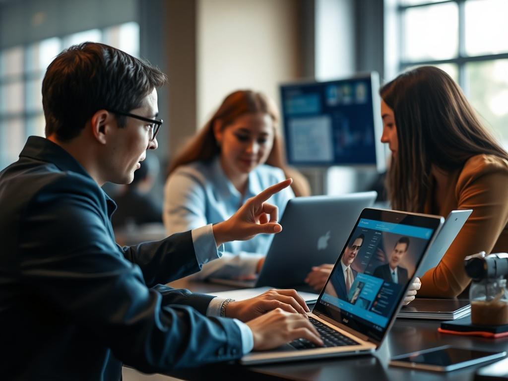 A training session in progress with a facilitator guiding a