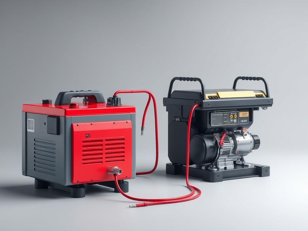 A high resolution image of a DC battery connected to