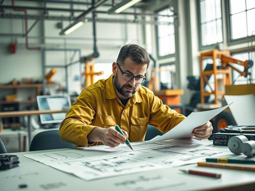 A realistic high resolution of an industrial engineering professional working