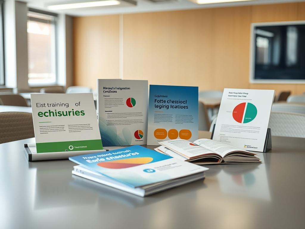 A set of bilingual training materials displayed on a sleek