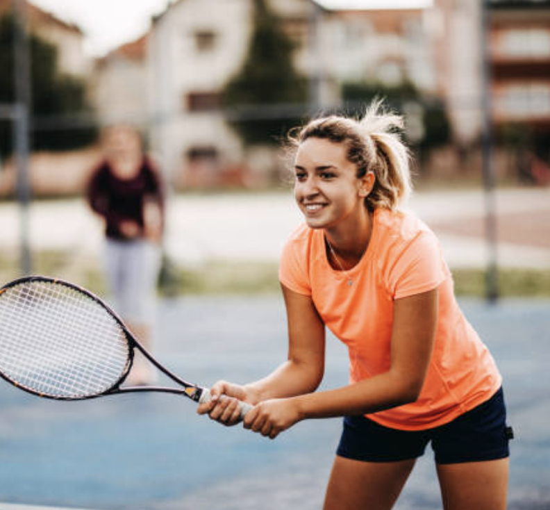 This is an image of an adult tennis camp.