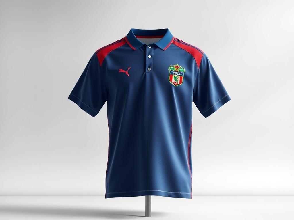 A high resolution of a classic football shirt displayed prominently