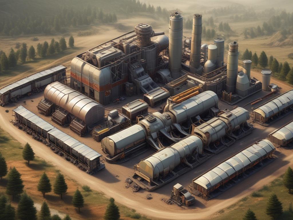 A realistic high resolution of an advanced recycling facility, showcasing
