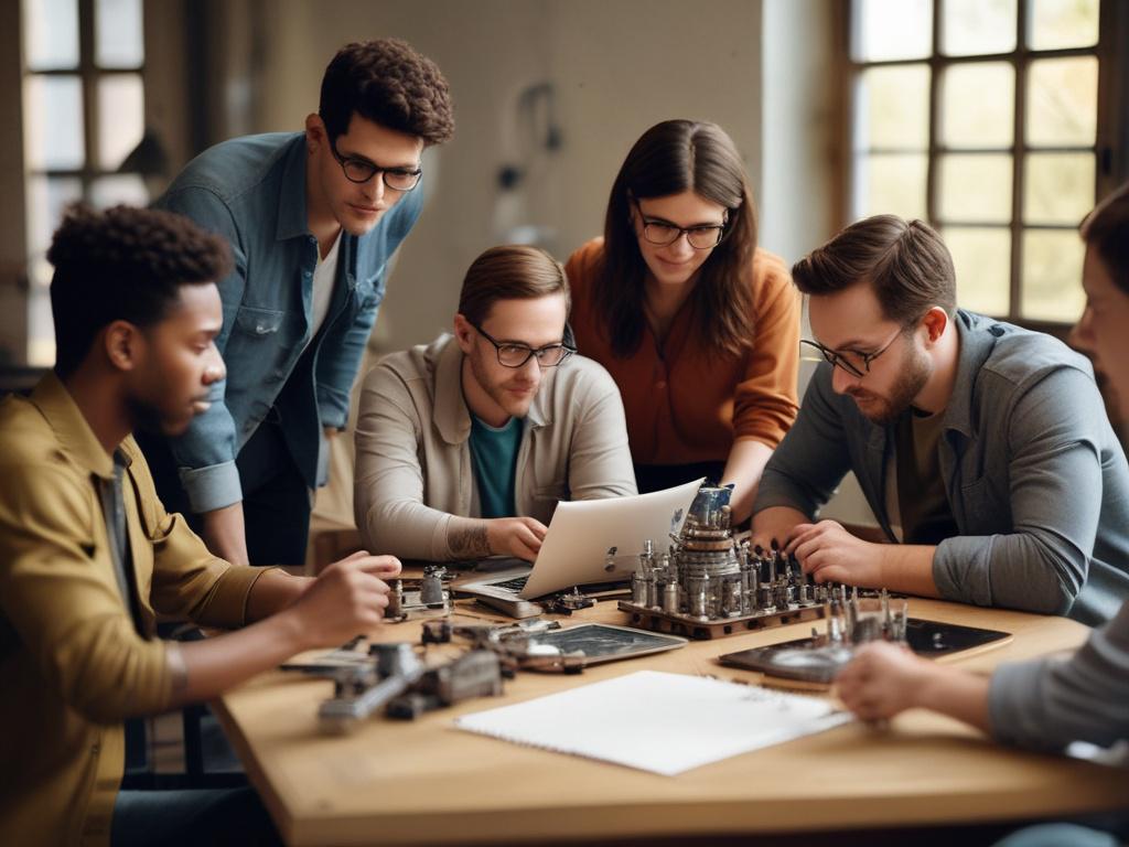 A realistic high resolution of a diverse team of engineers