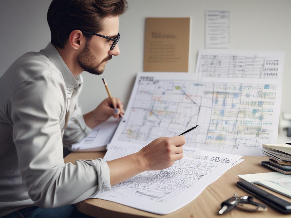 A close up shot of a person mapping out their