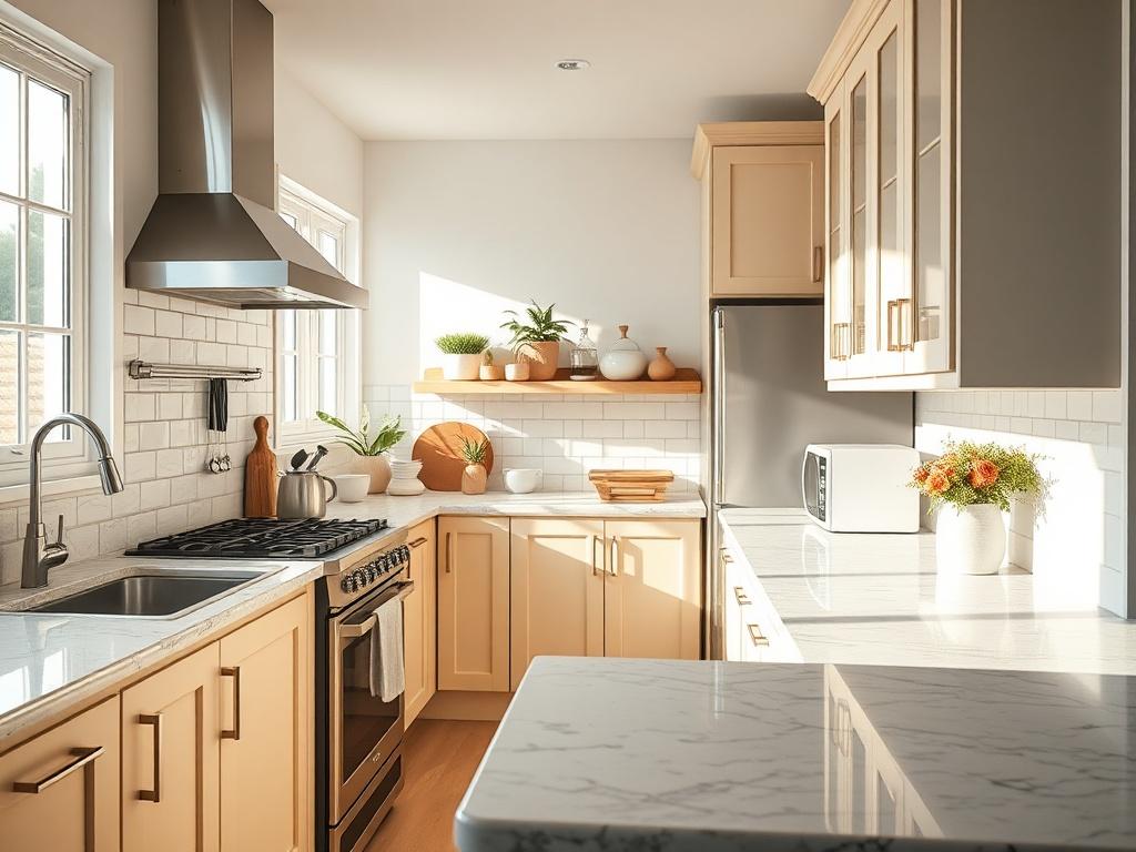 A close up shot of a freshly cleaned kitchen with