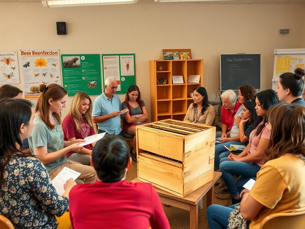 A vibrant classroom setting with a diverse group of people