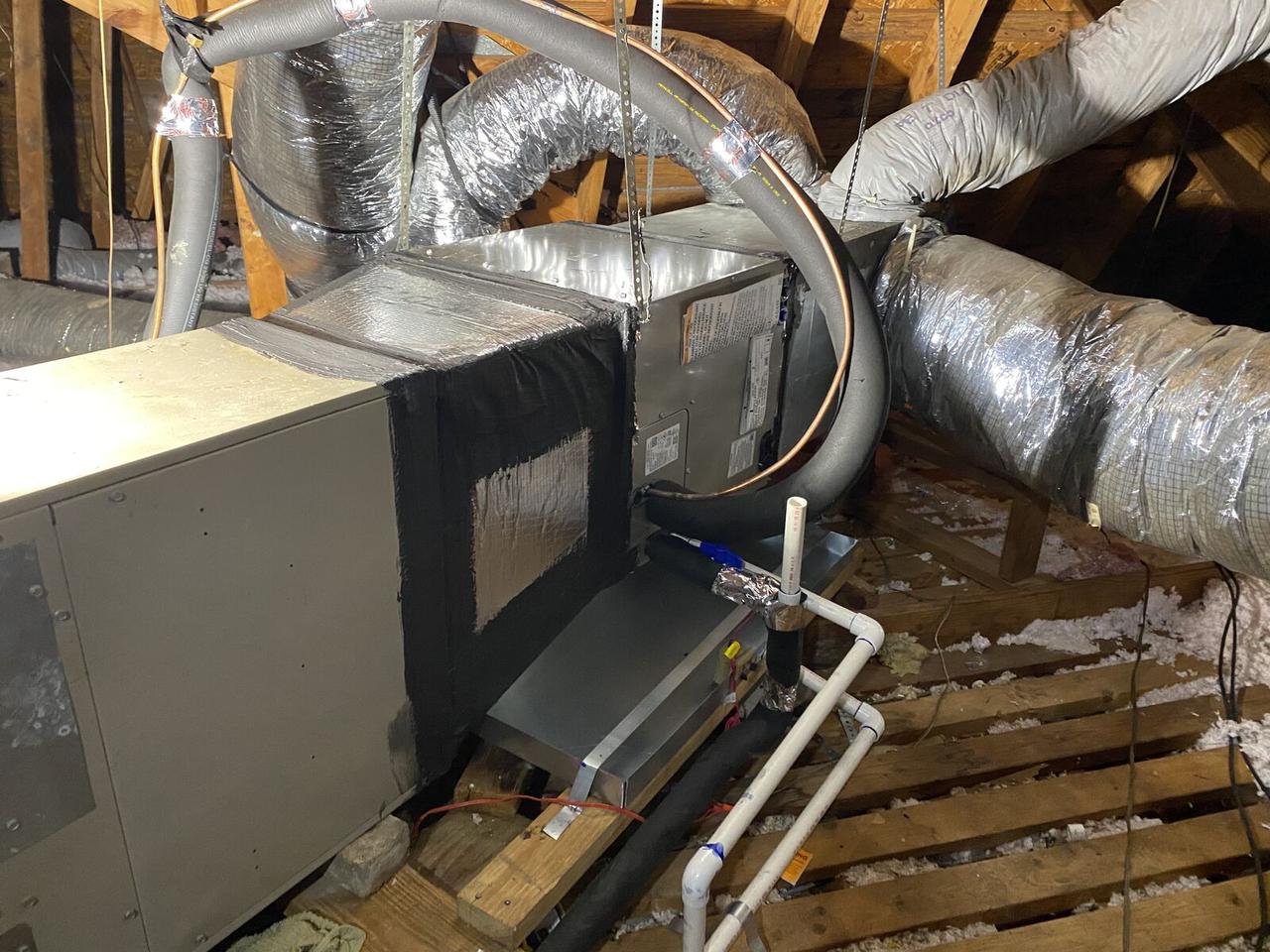 Attic air handler and evaporator coil replacement with sealed plenum and new lineset in Spring, TX