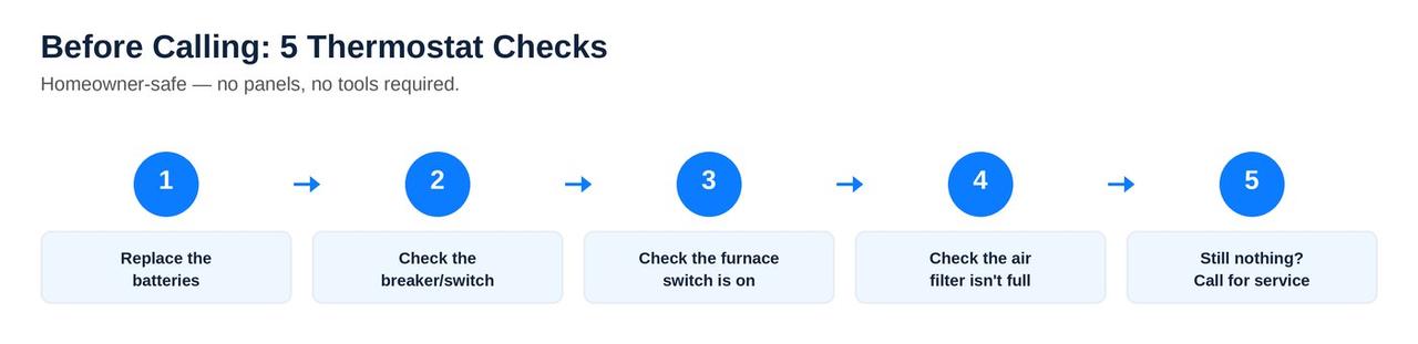 5 homeowner-safe thermostat checks before calling for service