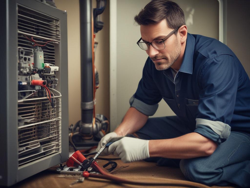 A close up shot of a skilled technician diagnosing a