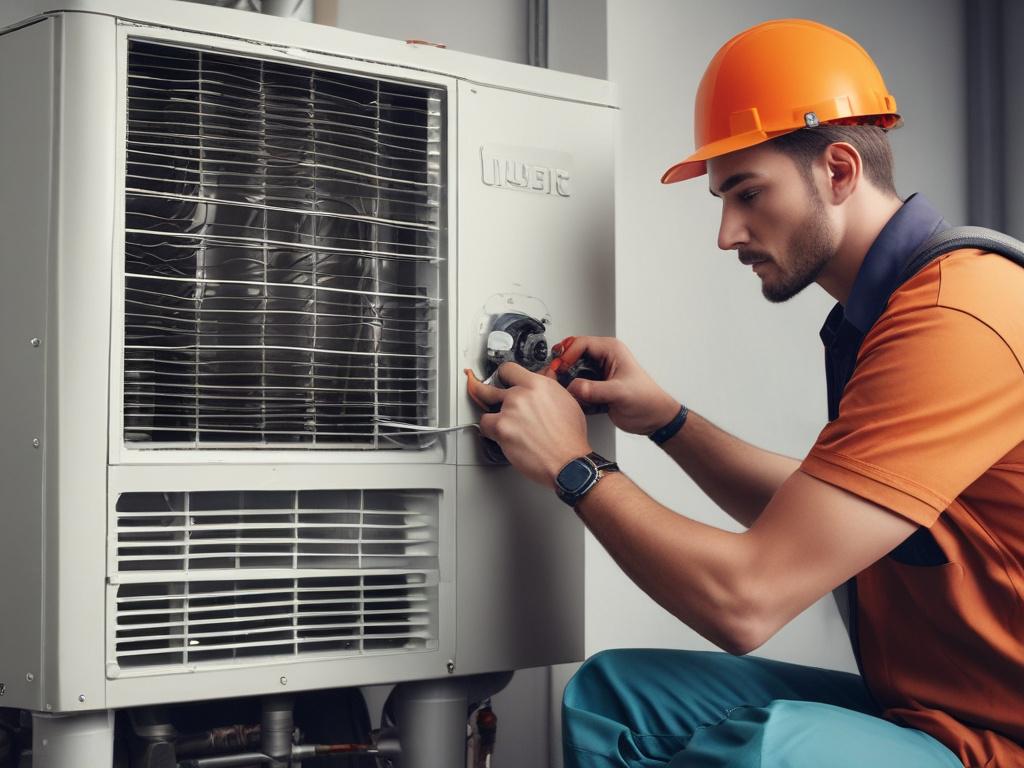 A close up shot of a licensed HVAC technician working