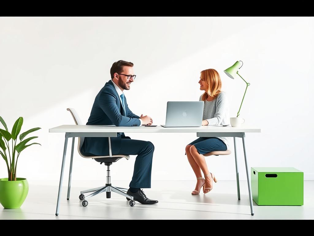 A realistic high resolution of a confident professional consultant sitting