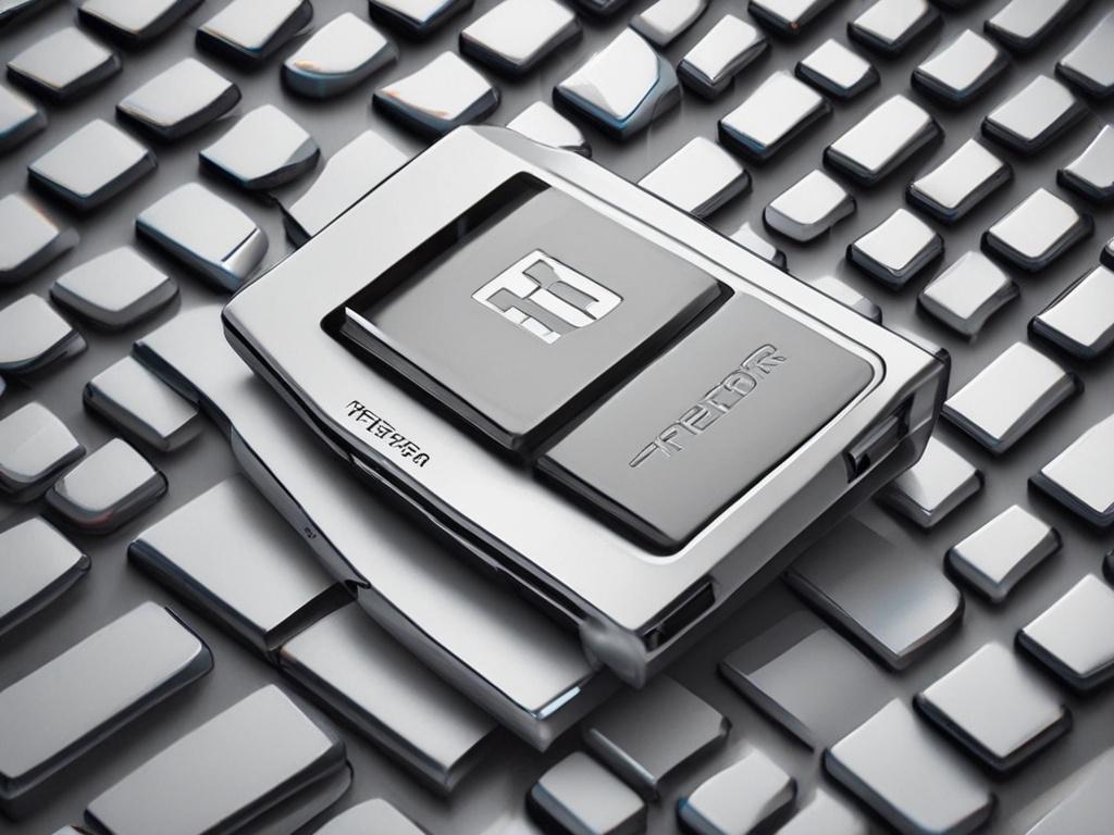 A hyper realistic close up shot of a Trezor hardware