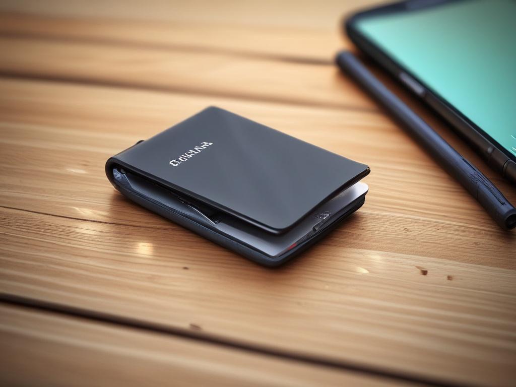 A close up shot of a sleek, modern hardware wallet