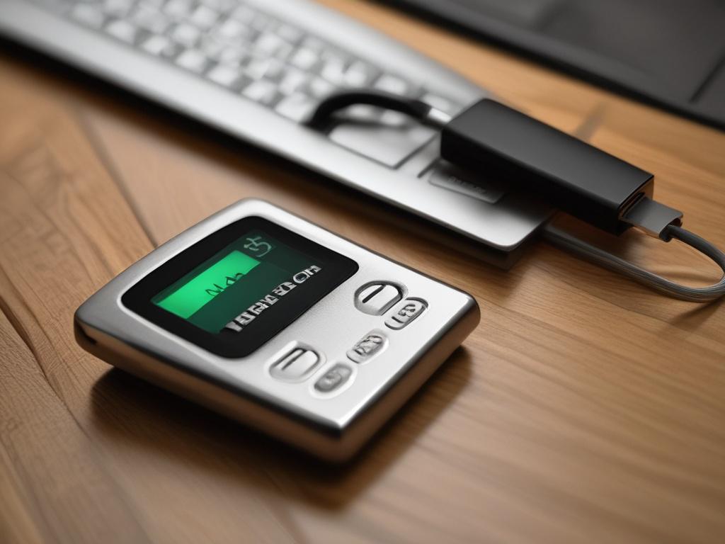 A close up shot of a Trezor hardware wallet on