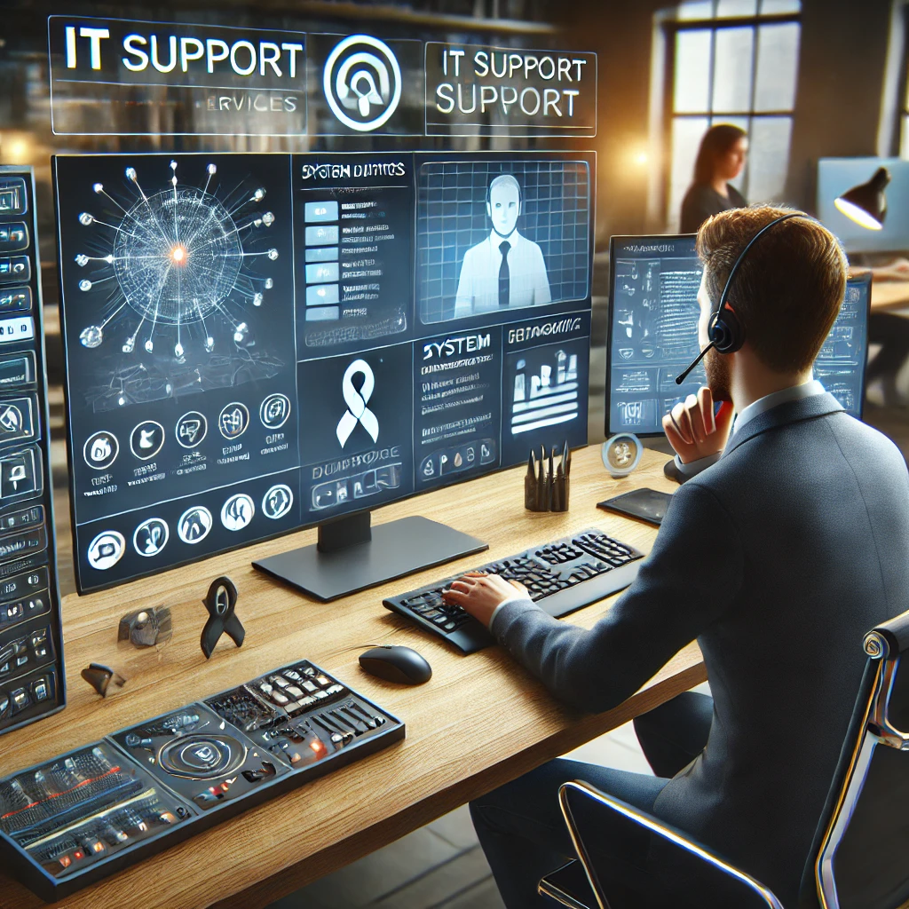 dall·e 2025-03-20 01.09.18 - a realistic, professional image depicting it support services. the scene shows a technician providing remote assistance from a modern workspace, with .webp
