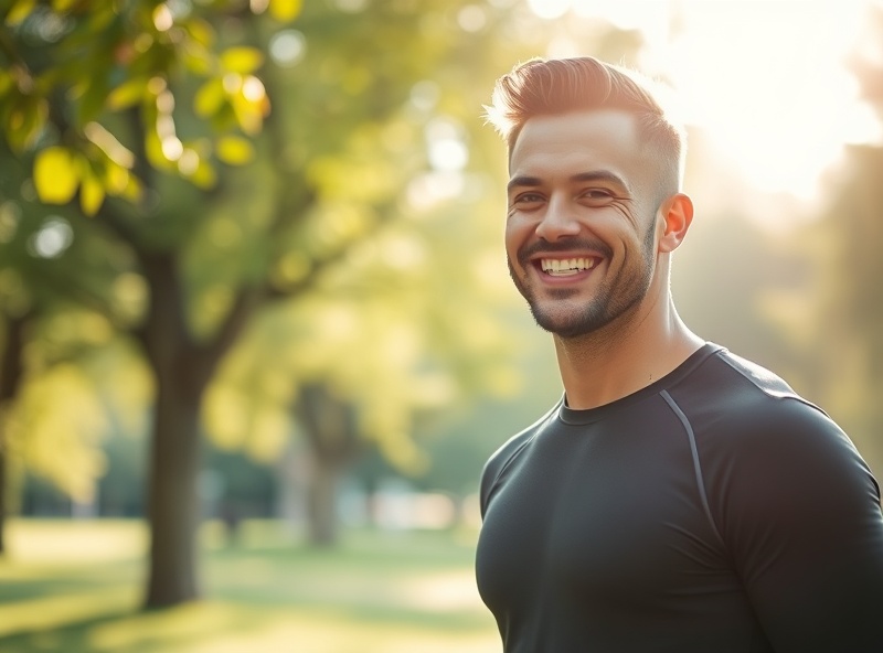 Healthy man in fitness clothing