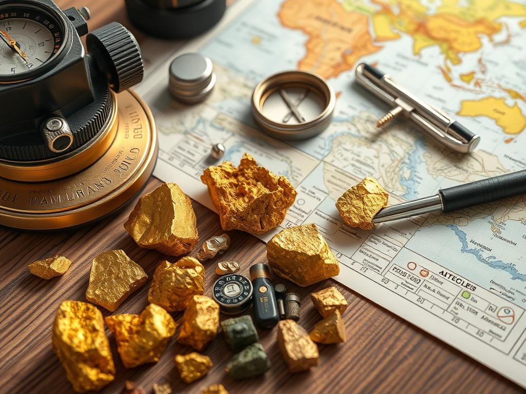 A detailed close up shot of geological survey equipment and