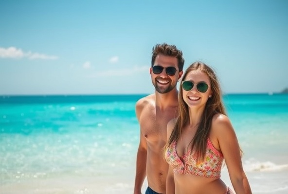 Happy couple enjoying Indian Rocks Beach