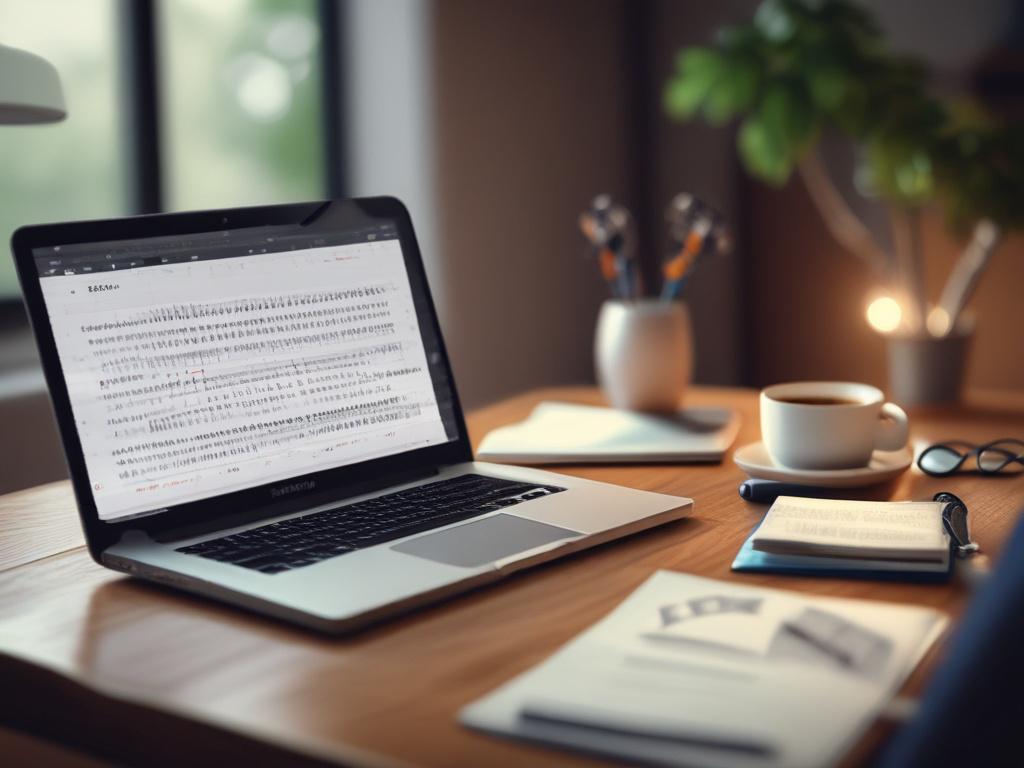 An inviting close-up of a beginner reading through a data analytics guide, with a laptop open to a coding interface. The background features a cozy study space, creating a welcoming learning atmosphere.
