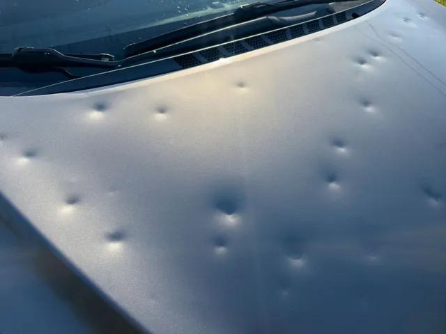 Professional hail damage repair work