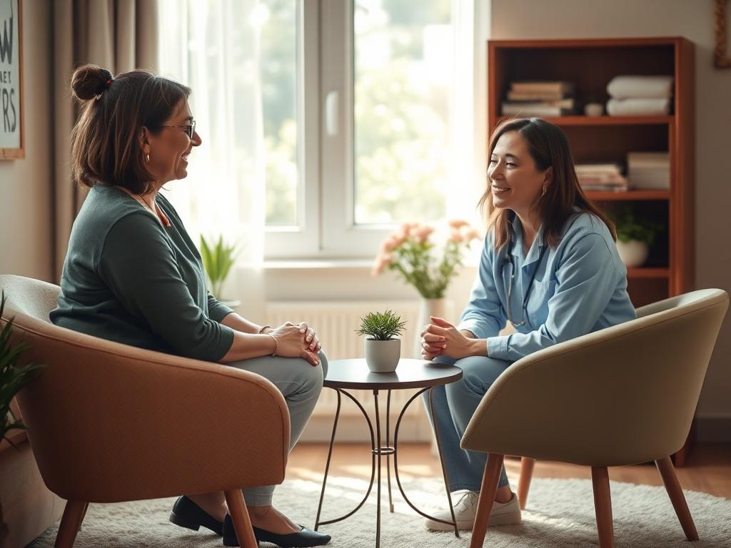 A warm and inviting room with a comfortable chair and