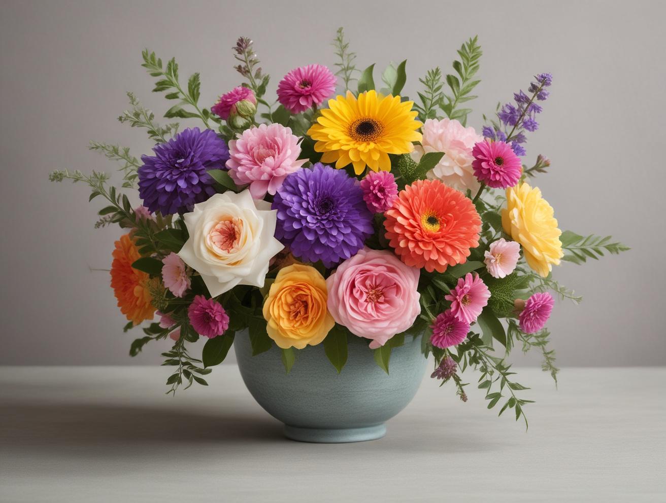 colorful flower arrangements
