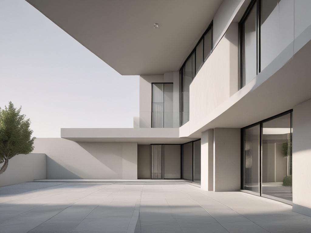 contemporary architecture, clean lines, modern materials