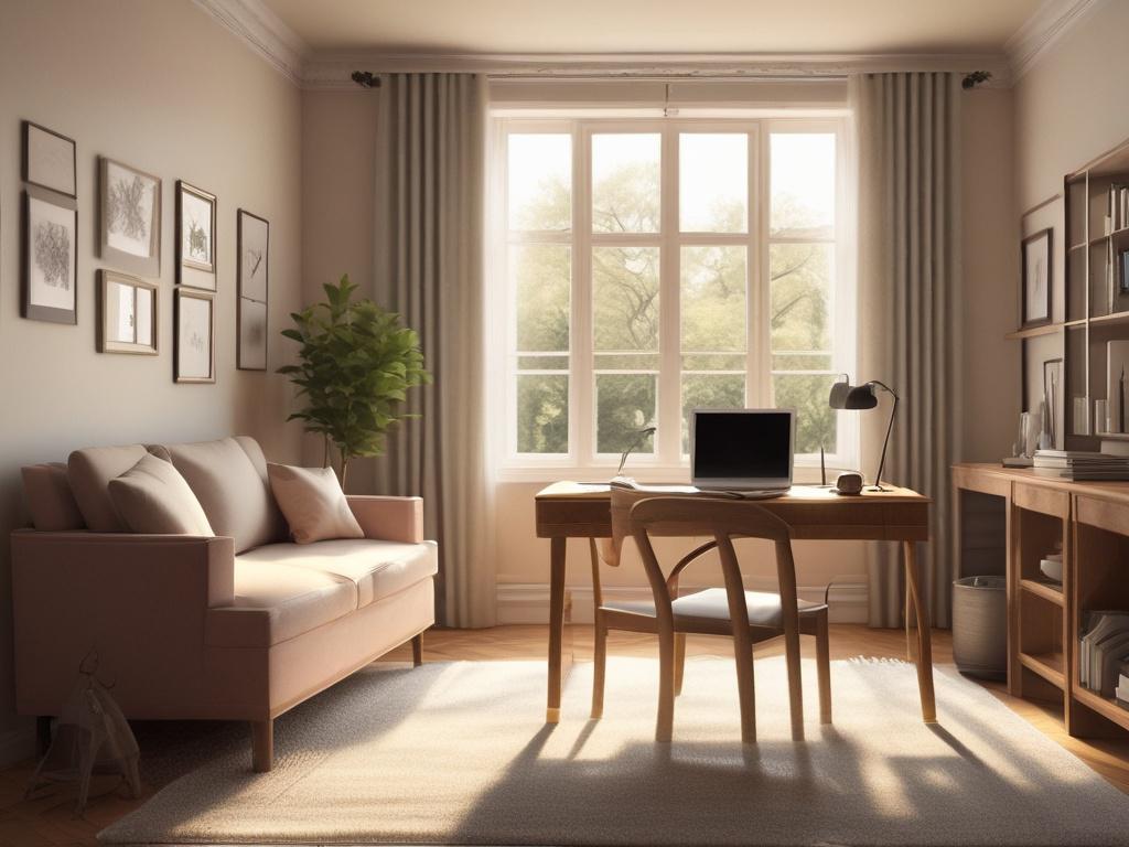 A serene and inviting writing nook, featuring a cozy chair