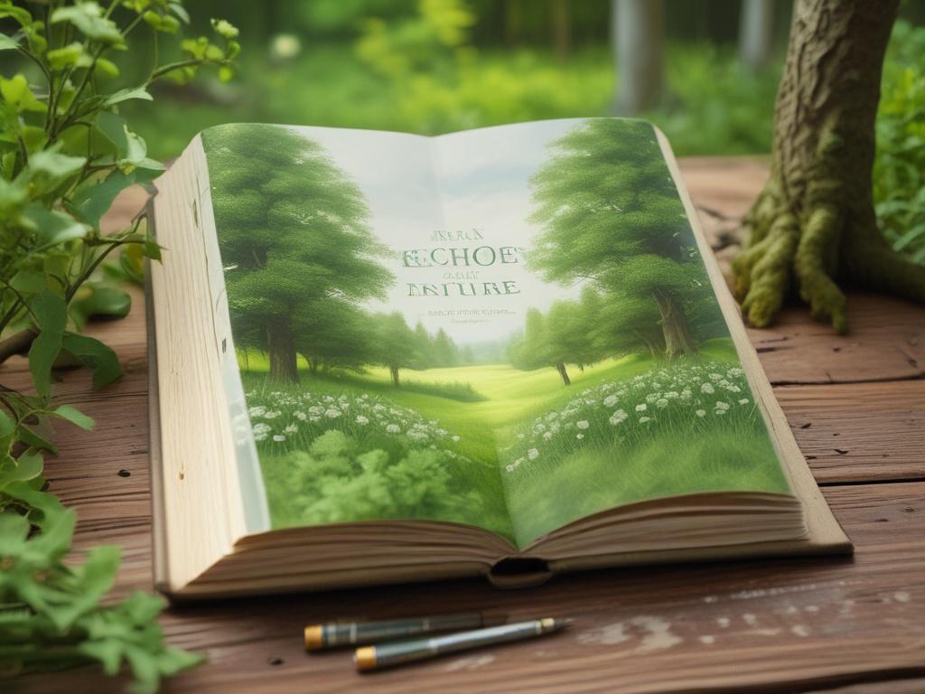 A beautifully rendered book cover for 'Echoes of Nature' featuring