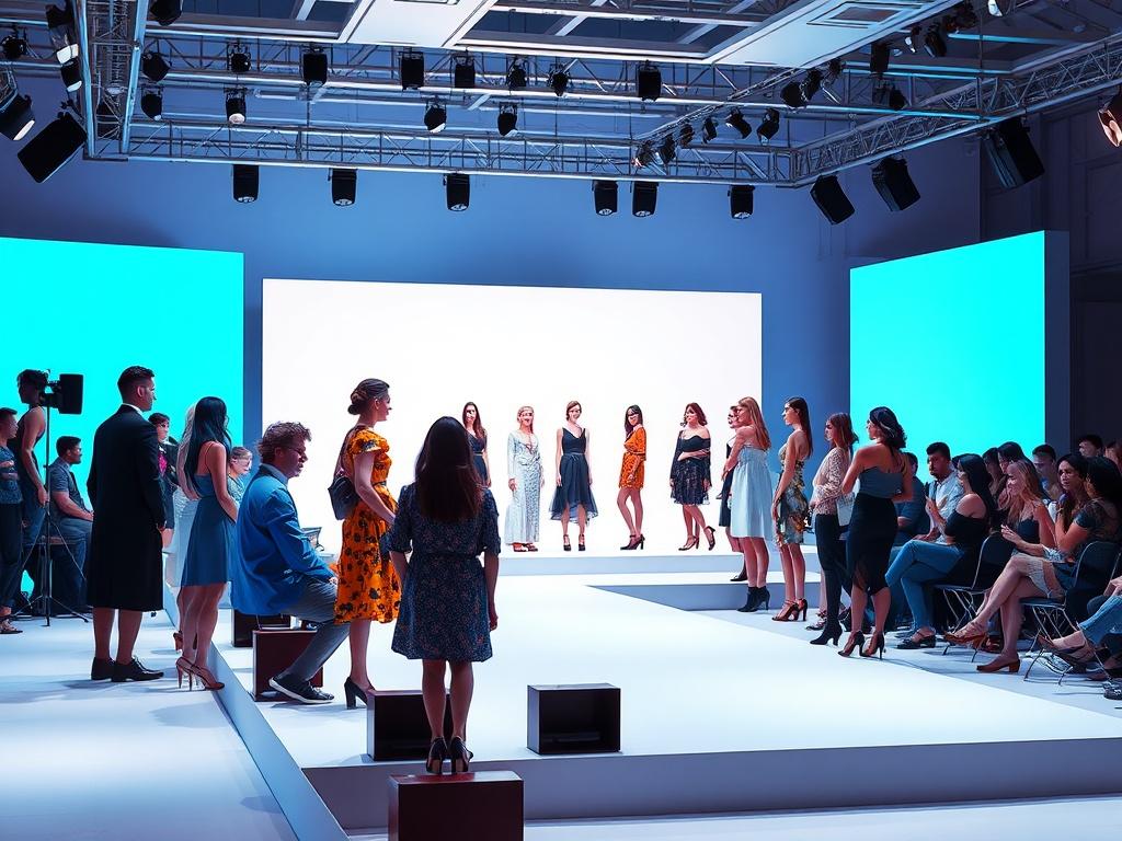 A live fashion semi final event with a runway stage,