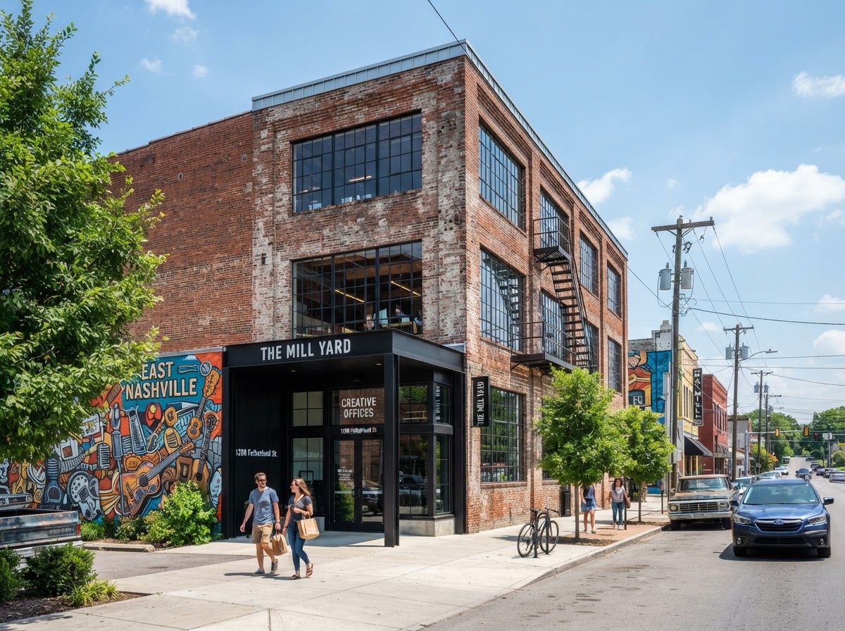 East Nashville Yards, Loft 3B — timber-frame loft