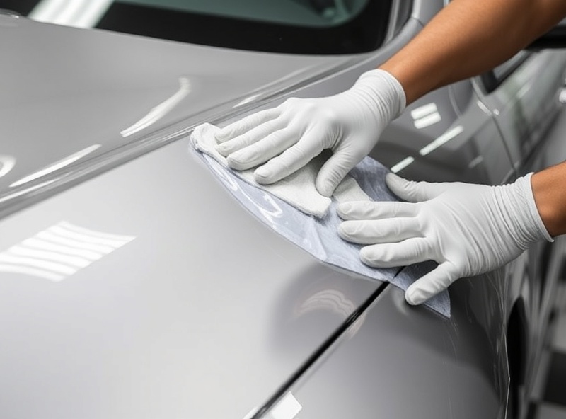 Ceramic coating application on car