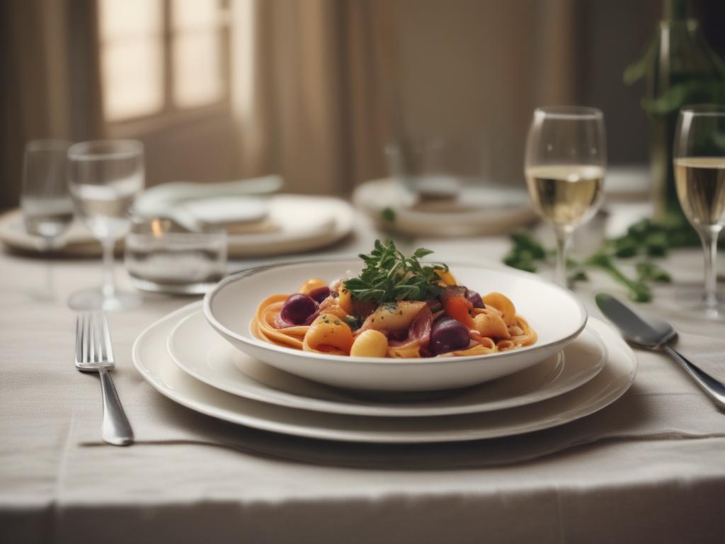 culinary event, Italian banquet, gourmet dining, exquisite presentation