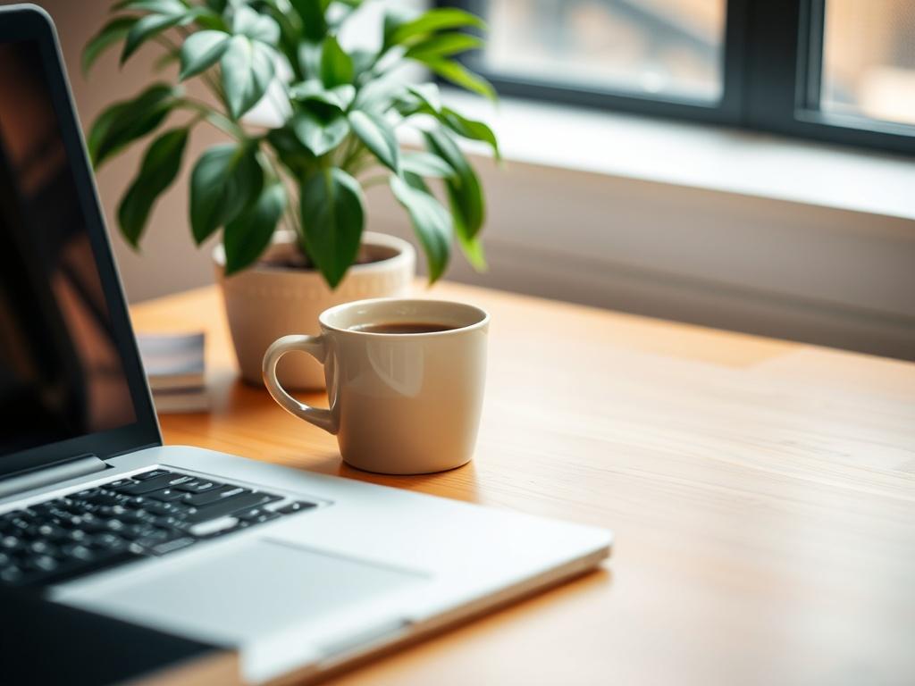 A close up shot of a laptop on a desk