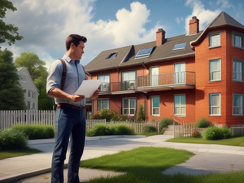 A high resolution, photorealistic image of a friendly inspector examining