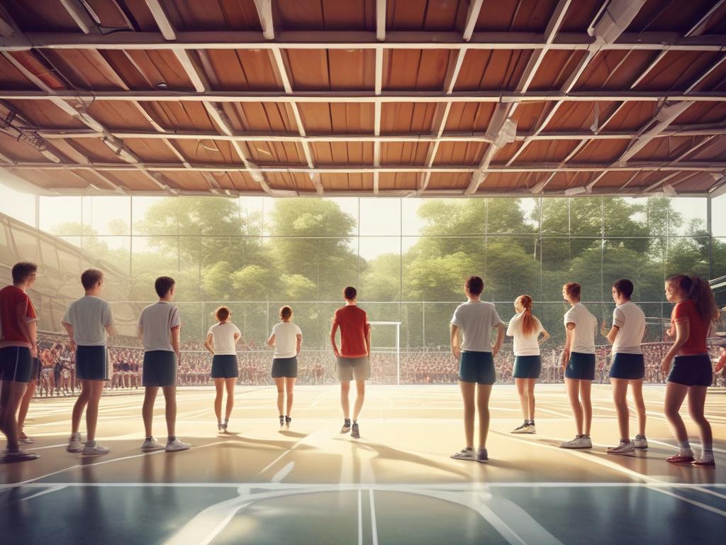 A lively sports festival at school with students participating in