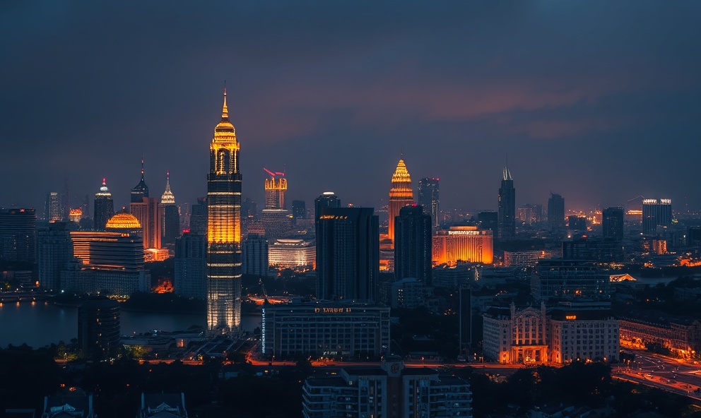 Phnom Penh Skyline at Night