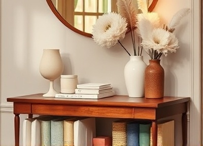 Warm entryway with flowers and natural light