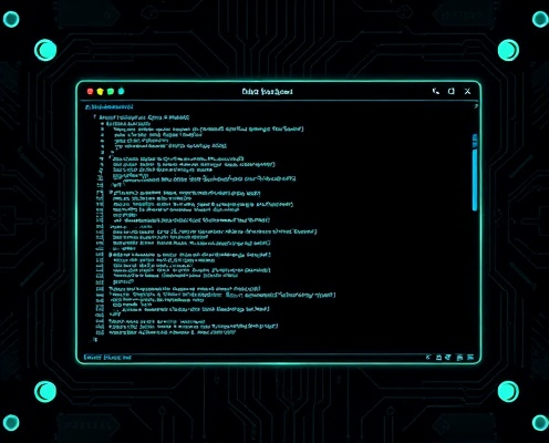 Code editor interface with cyan syntax highlighting