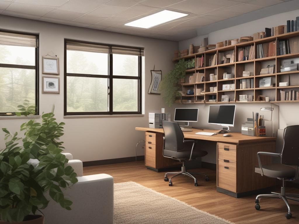 An organized healthcare office environment with a focus on a