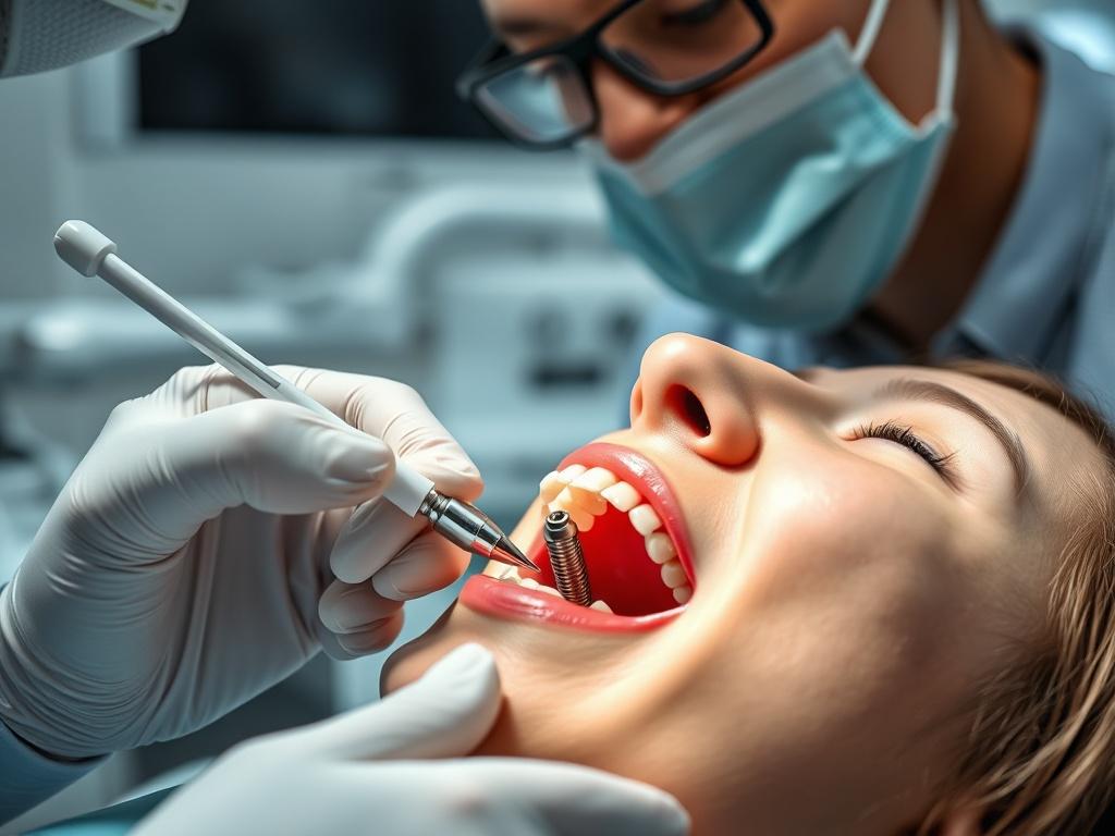 A high resolution close up shot of a dental implant