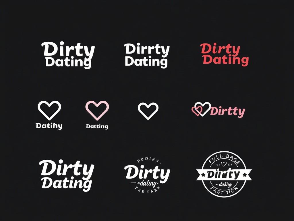 Dirty Dating logo variations and design system