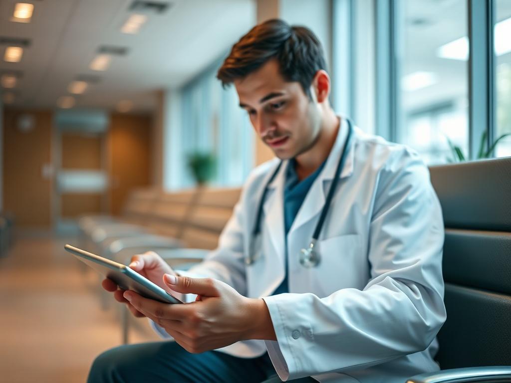 A hyper realistic close up shot of a healthcare professional